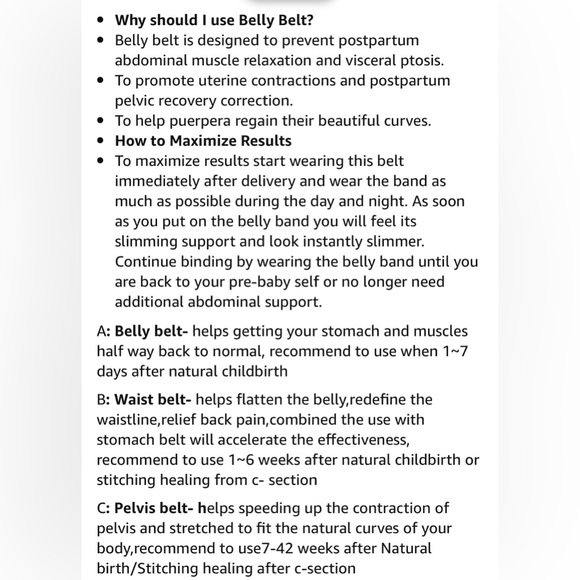 NEW 3 in 1 POSTPARTUM BELT, PLUS SIZE, black - Picture 8 of 16